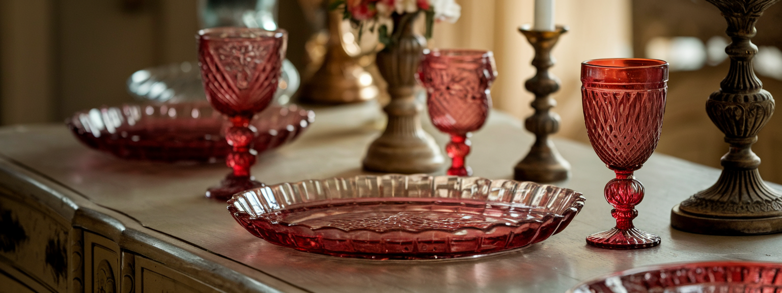 Avon ruby red glass tray